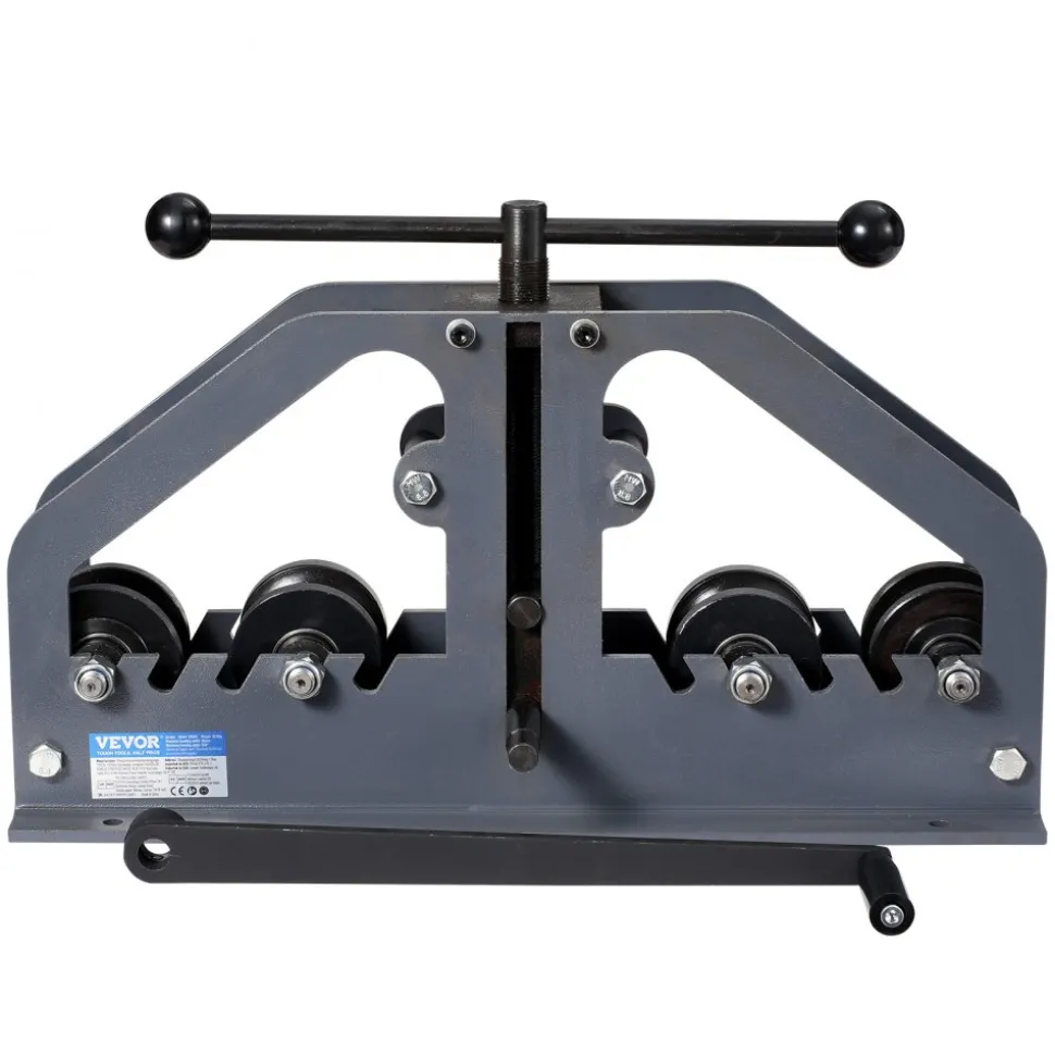 VEVOR Tube Roller Bender, Max 1-1/2" Manual Tube Pipe Roller Bender with 6 Dies, 360° Copper Aluminum Pipe Bending Tool for Square, Round Tube & Flat Bar, Ideal for HVAC Air Conditioning Auto Repair