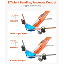 VEVOR Tubing Bender Kit, 1/4 to 7/8 Inch, Compact Ratcheting Tube Pipe Bender, Ratchet Hand Bending Tool, with 7 Color Aluminium Alloy Dies, HVAC Tools, for Copper HVAC Air Conditioning Refrigeration
