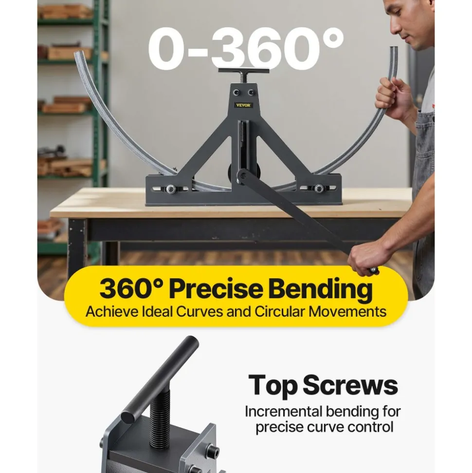 VEVOR 1-1/2" Tubing Rolling Bender Manual Square & Rectangular Tube Bender 14 Gauge Roller Tubing Roller Flat Bar Bender For Mild Steel Cooper & Aluminum