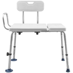 VEVOR Tub Transfer Bench for Bathtub, 400 lbs Capacity Heavy Duty Shower Chair with Arm, Backrest and Curtain Slot, Height Adjustable Shower Bench Bath Seat for Adults, Seniors, Elderly and Disabled