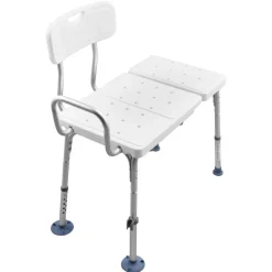 VEVOR Tub Transfer Bench for Bathtub, 400 lbs Capacity Heavy Duty Shower Chair with Arm, Backrest and Curtain Slot, Height Adjustable Shower Bench Bath Seat for Adults, Seniors, Elderly and Disabled
