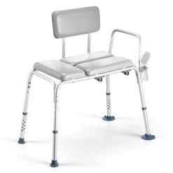 VEVOR Tub Transfer Bench for Bathtub, 500 lbs Weight Capacity Heavy Duty Shower Chair with Arm and Backrest, Height Adjustable Bathroom Shower Bench Bath Seat for Adults, Seniors, Elderly and Disabled