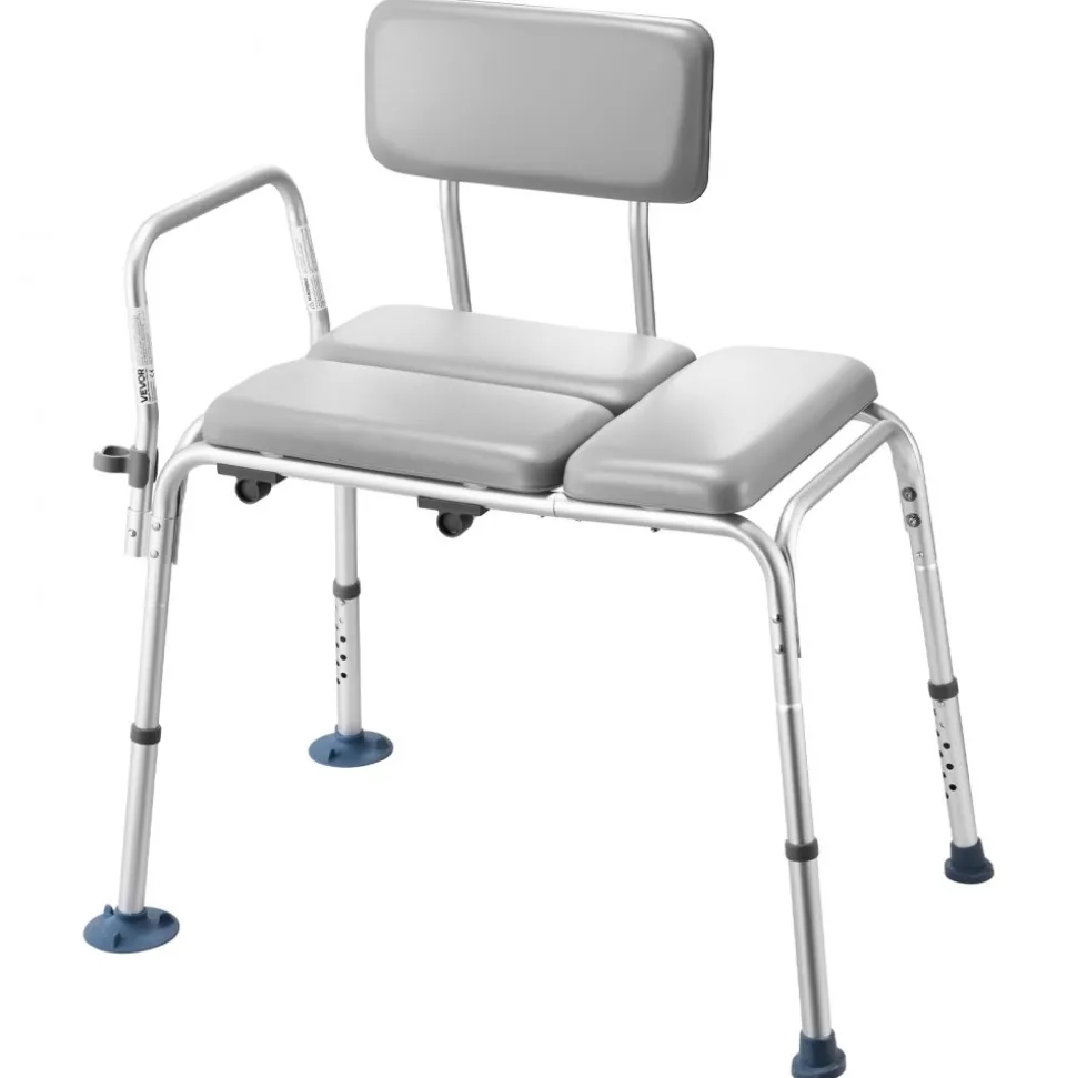 VEVOR Tub Transfer Bench for Bathtub, 500 lbs Weight Capacity Heavy Duty Shower Chair with Arm and Backrest, Height Adjustable Bathroom Shower Bench Bath Seat for Adults, Seniors, Elderly and Disabled