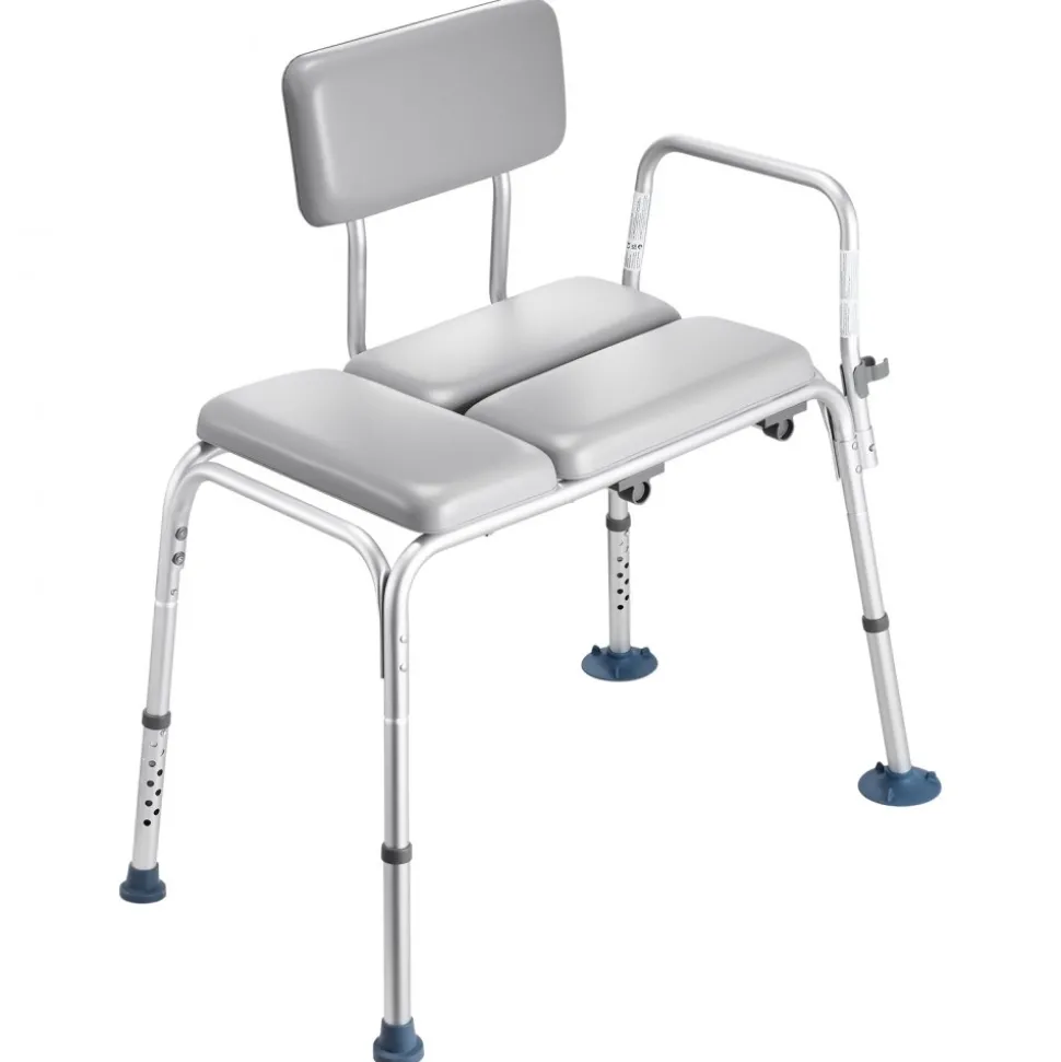 VEVOR Tub Transfer Bench for Bathtub, 500 lbs Weight Capacity Heavy Duty Shower Chair with Arm and Backrest, Height Adjustable Bathroom Shower Bench Bath Seat for Adults, Seniors, Elderly and Disabled