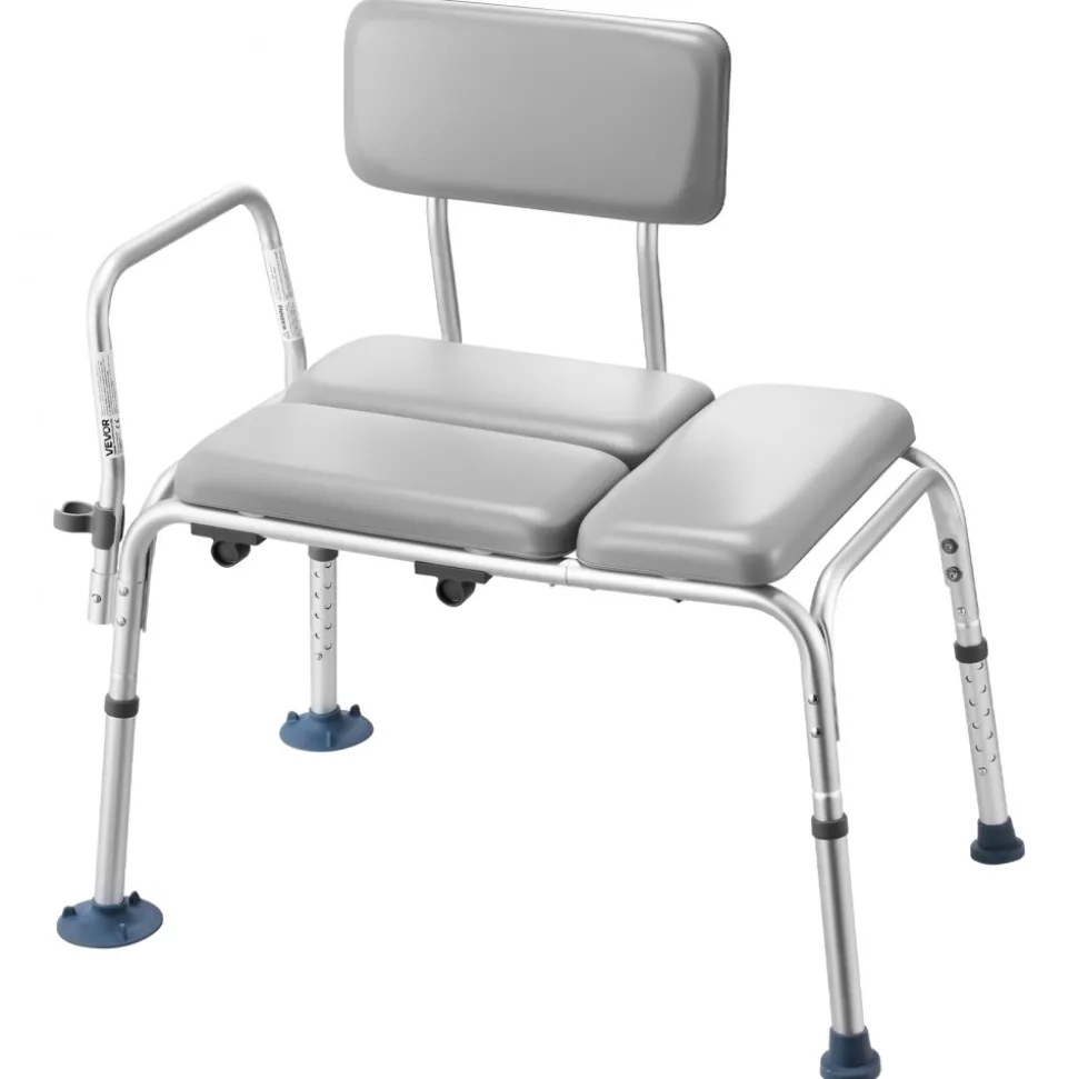 VEVOR Tub Transfer Bench for Bathtub, 500 lbs Weight Capacity Heavy Duty Shower Chair with Arm and Backrest, Height Adjustable Bathroom Shower Bench Bath Seat for Adults, Seniors, Elderly and Disabled