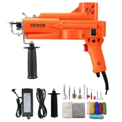 VEVOR Tufting Gun, 2 in 1 Cut & Loop Pile, Electric Carpet Weaving Flocking Machine, Rug Machines Starter Kit, 7-27 Stitches/sec High Speed Rug Making Tools, 4-25 mm Adjustable Height, 110V
