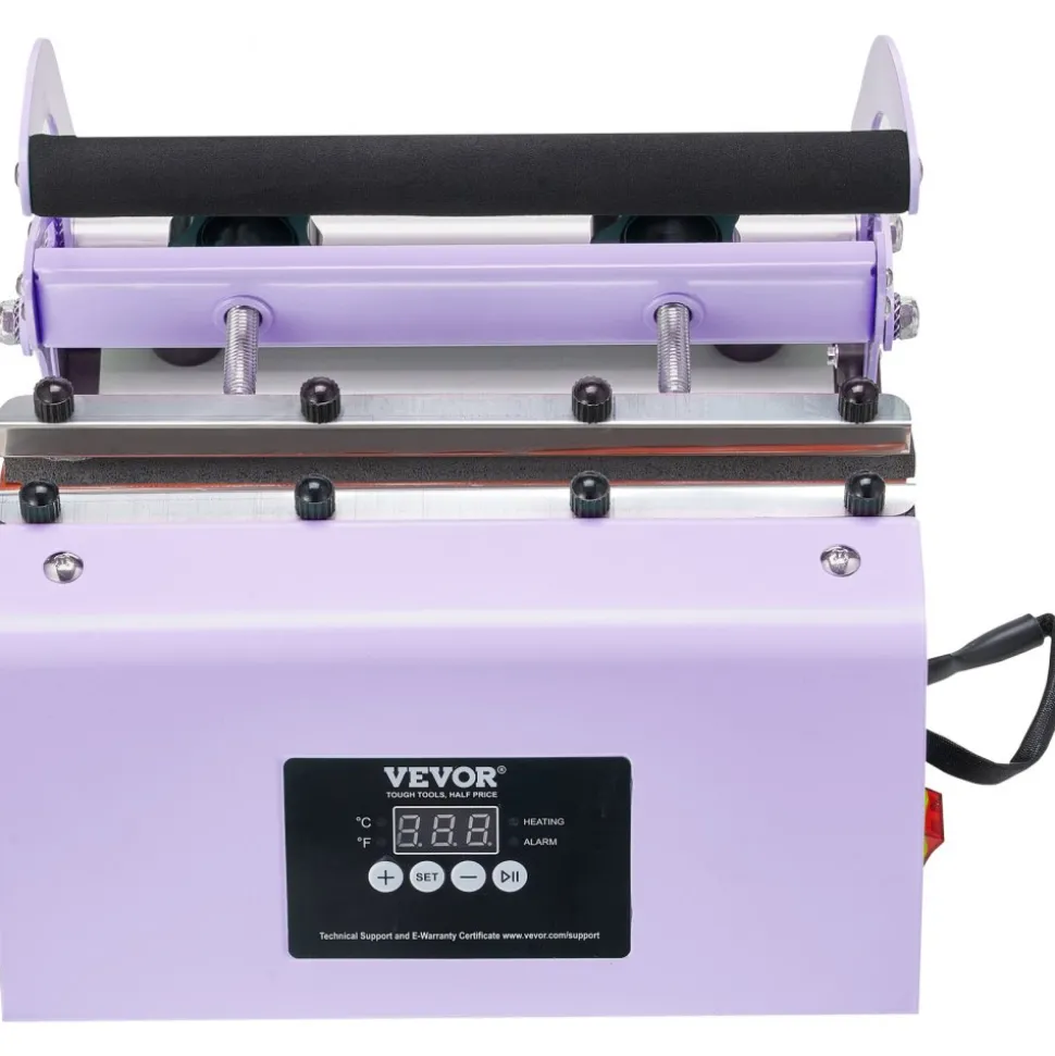 VEVOR Tumbler Heat Press Machine, 11-30oz Mug Press, Heat Up Fast and Even, Tumbler Press with Sublimation Paper, Tape and Gloves, Temp and Time Setting, for Sublimation Tumblers, Cups, Mugs, Purple