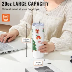 VEVOR Tumbler Heat Press Machine and Sublimation Tumblers, Tumbler Press Set with 8pcs 20OZ Blank Tumblers, Mug Press Cup Press for 11-30oz Tumblers Mug, with Heat Transfer Paper, Gloves, Tape