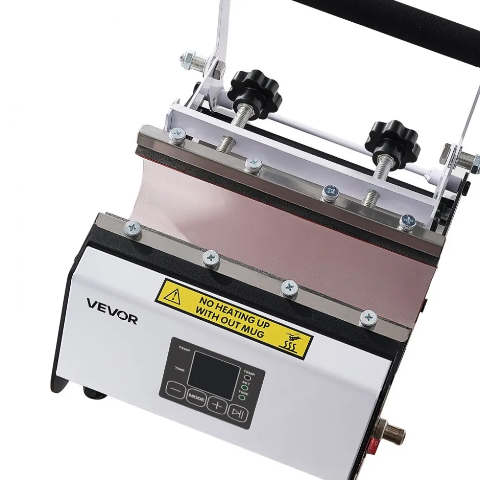 VEVOR Tumbler Heat Press Machine, 11-30 oz Mug Press, Fast and Even Heating, with Tape and Gloves, Easy Temp and Time Setting, Heat Transfer for Sublimation Tumblers, Cups, Mugs, Black and White