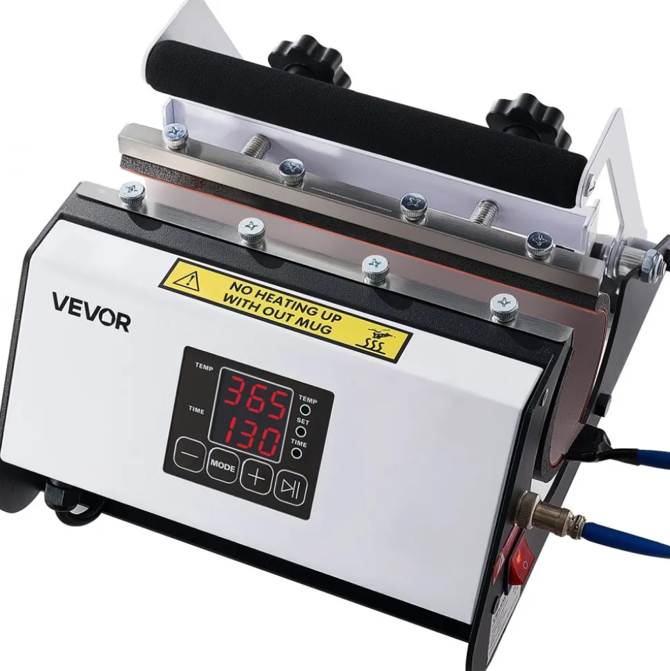 VEVOR Tumbler Heat Press Machine, 11-30 oz Mug Press, Fast and Even Heating, with Tape and Gloves, Easy Temp and Time Setting, Heat Transfer for Sublimation Tumblers, Cups, Mugs, Black and White