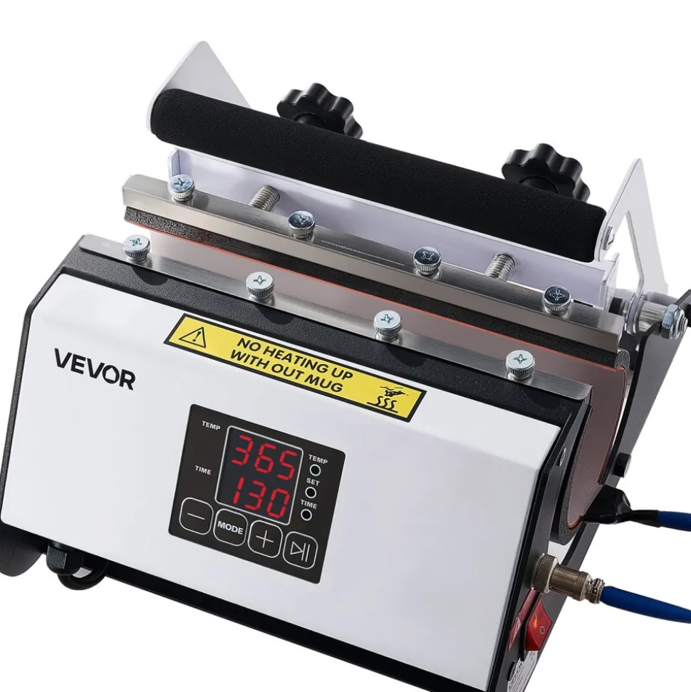VEVOR Tumbler Heat Press Machine, 11-30 oz Mug Press, Fast and Even Heating, with Tape and Gloves, Easy Temp and Time Setting, Heat Transfer for Sublimation Tumblers, Cups, Mugs, Black and White