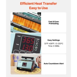 VEVOR Tumbler Heat Press Machine, 11-30 oz Mug Press, Fast and Even Heating, with Tape and Gloves, Easy Temp and Time Setting, Heat Transfer for Sublimation Tumblers, Cups, Mugs, Black and Green