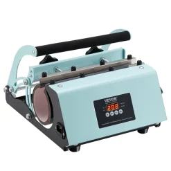 VEVOR Tumbler Heat Press Machine, 11-30oz Mug Press, Heat Up Fast and Even, Tumbler Press with Sublimation Paper, Tape and Gloves, Temp and Time Setting, for Sublimation Tumblers, Cups, Mugs, Green