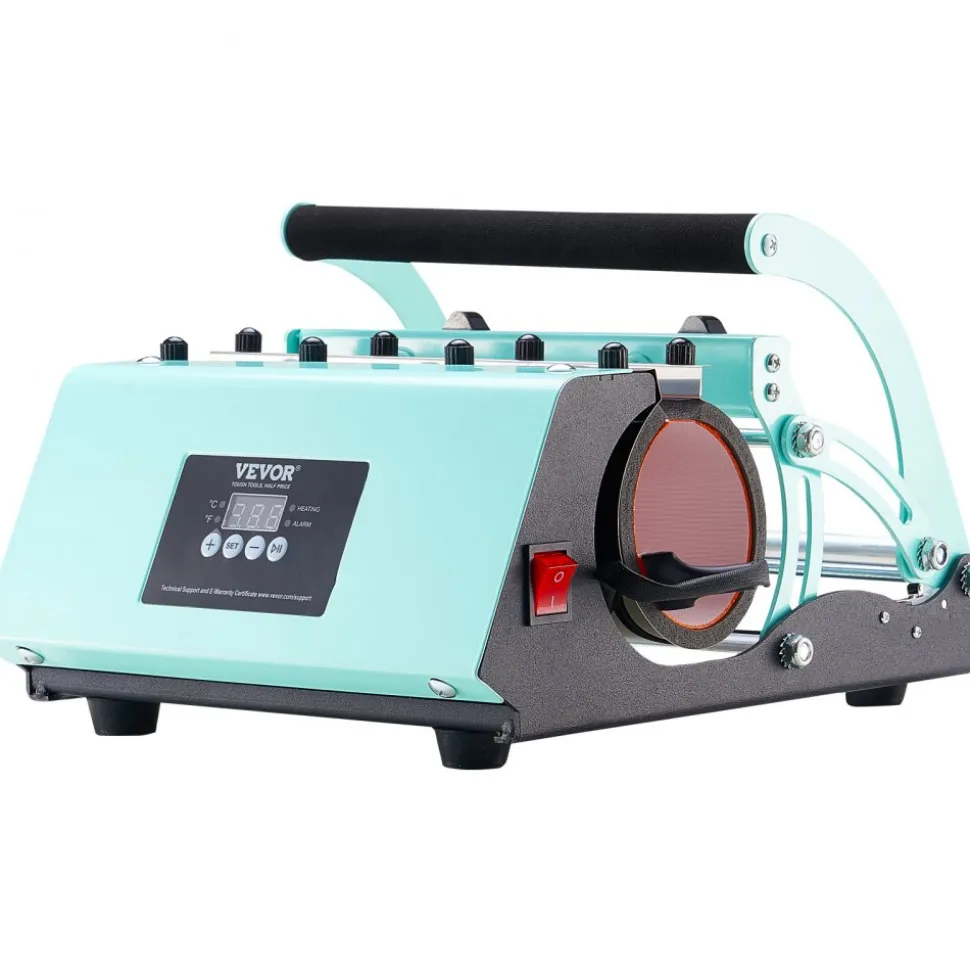 VEVOR Tumbler Heat Press Machine, 11-30oz Mug Press, Heat Up Fast and Even, Tumbler Press with Sublimation Paper, Tape and Gloves, Temp and Time Setting, for Sublimation Tumblers, Cups, Mugs, Green