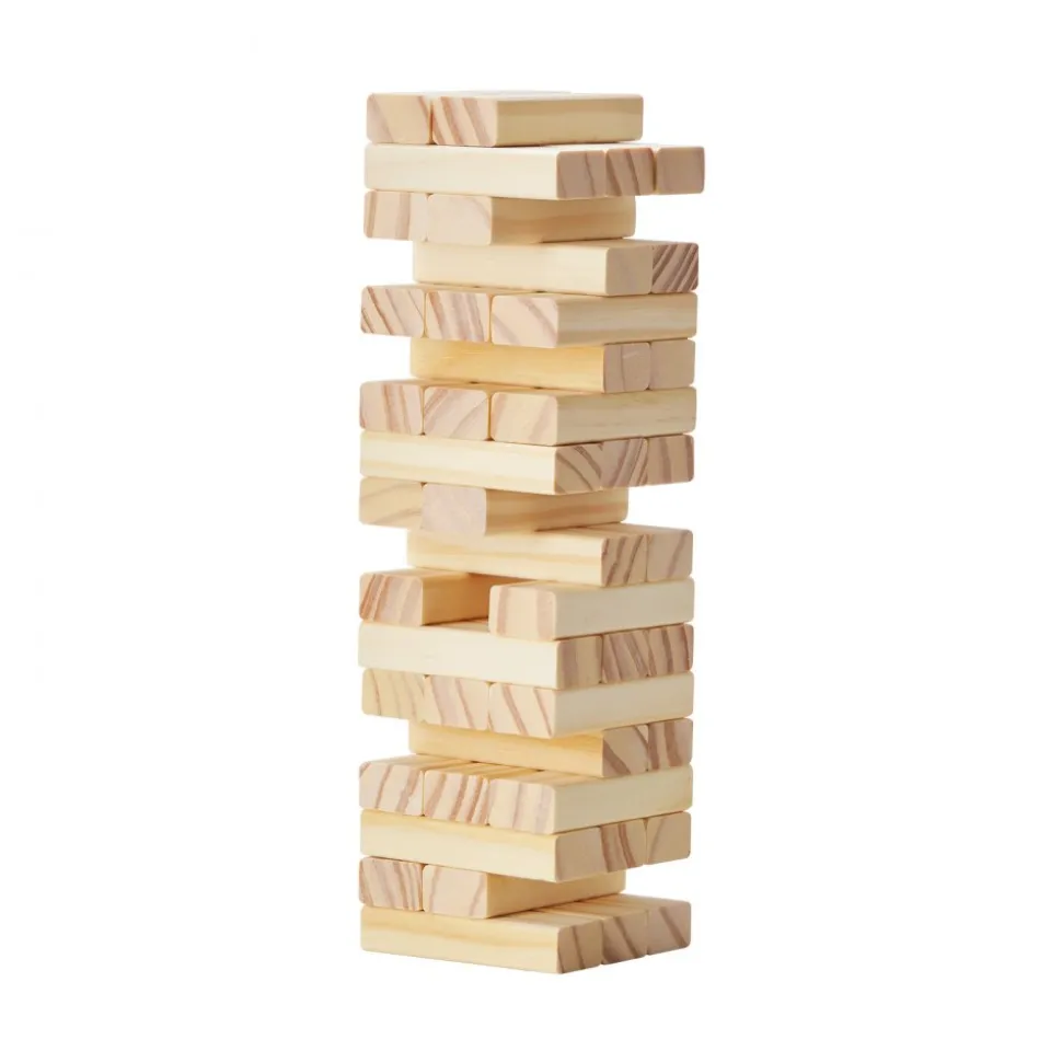 VEVOR Tumbling Timber Toy, 54 Blocks Tumble Tower Blocks Game, Pine Wood Tumbling Tower Game with Storage Crate, Multiple Ways to Play Wooden Stacking Game, Tumble Tower Family Game for Indoor/Outdoor