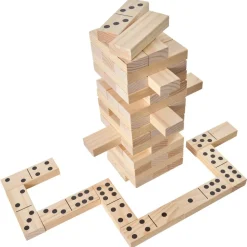 VEVOR Tumbling Timber Toy, 60 Blocks Giant Tumble Tower Blocks Game, Pine Wood Tumbling Tower Game with Carry Bag and Scoreboard, Wooden Stacking Game, Tumble Tower Family Games for Indoor/Outdoor