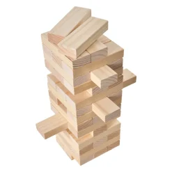 VEVOR Tumbling Timber Toy, 60 Blocks Giant Tumble Tower Blocks Game, Pine Wood Tumbling Tower Game with Storage Crate and Scoreboard, Wooden Stacking Game, Tumble Tower Family Games for Indoor/Outdoor