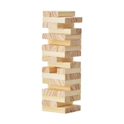 VEVOR Tumbling Timber Toy, 54 Blocks Tumble Tower Blocks Game, Pine Wood Tumbling Tower Game with Storage Crate, Wooden Stacking Game for 1 or More Players, Tumble Tower Family Game for Indoor/Outdoor
