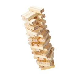 VEVOR Tumbling Timber Toy, 54 Blocks Tumble Tower Blocks Game, Pine Wood Tumbling Tower Game with Storage Crate, Wooden Stacking Game for 1 or More Players, Tumble Tower Family Game for Indoor/Outdoor