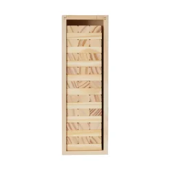 VEVOR Tumbling Timber Toy, 54 Blocks Tumble Tower Blocks Game, Pine Wood Tumbling Tower Game with Storage Crate, Wooden Stacking Game for 1 or More Players, Tumble Tower Family Game for Indoor/Outdoor