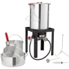 VEVOR Turkey Deep Fryer, 30-qt Turkey & 10-qt Fish Steamer Cooker Set, Outdoor Aluminum Seafood Frying Pot, 54,000 BTU Burner Propane Gas Boiler, Includes Baskets, Perforated Poultry Rack, Thermometer