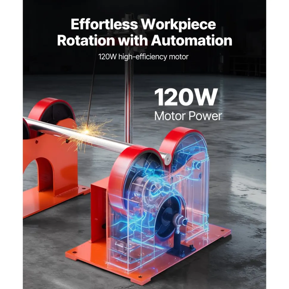 VEVOR Turning Rolls Linkage Roller, 2205 lbs Load Capacity, 2"-24" Diameter Adjustable, PU Rollers, Pipe Tank Turning Rolls Linkage Roller Rotary Welding Positioner, for Welding Equipment Support