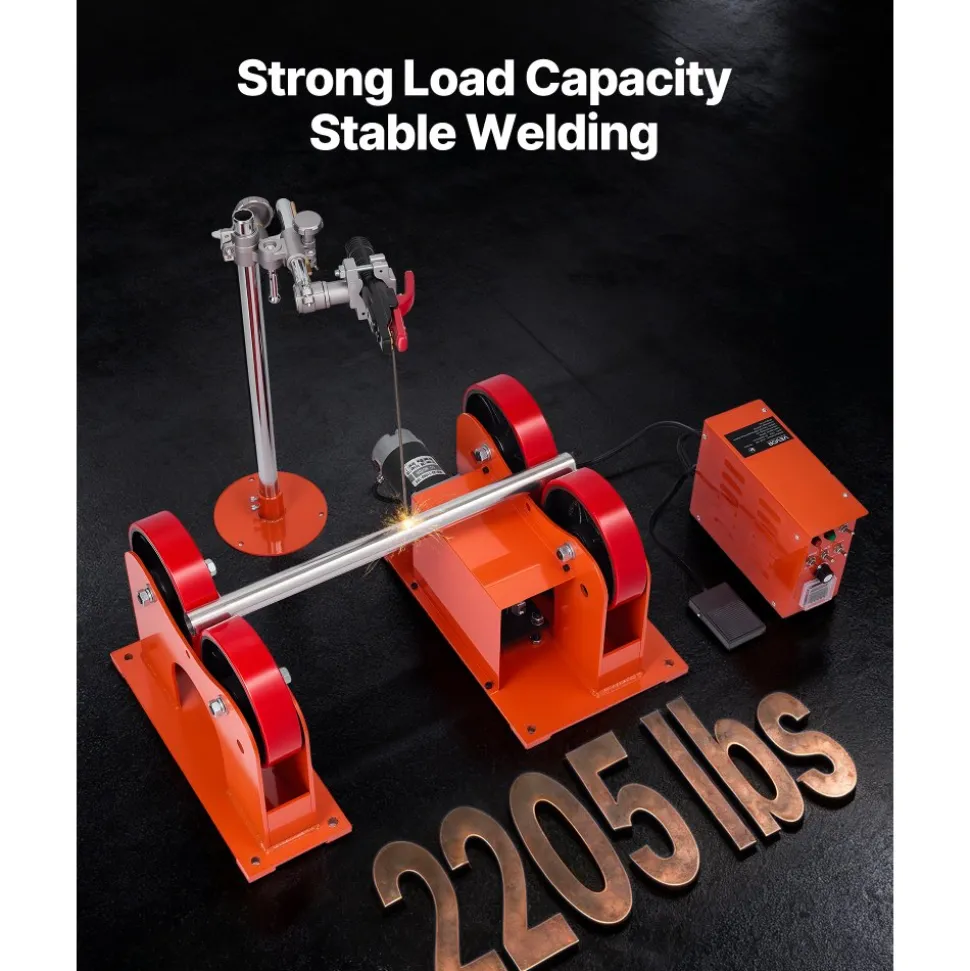 VEVOR Turning Rolls Linkage Roller, 2205 lbs Load Capacity, 2"-24" Diameter Adjustable, PU Rollers, Pipe Tank Turning Rolls Linkage Roller Rotary Welding Positioner, for Welding Equipment Support