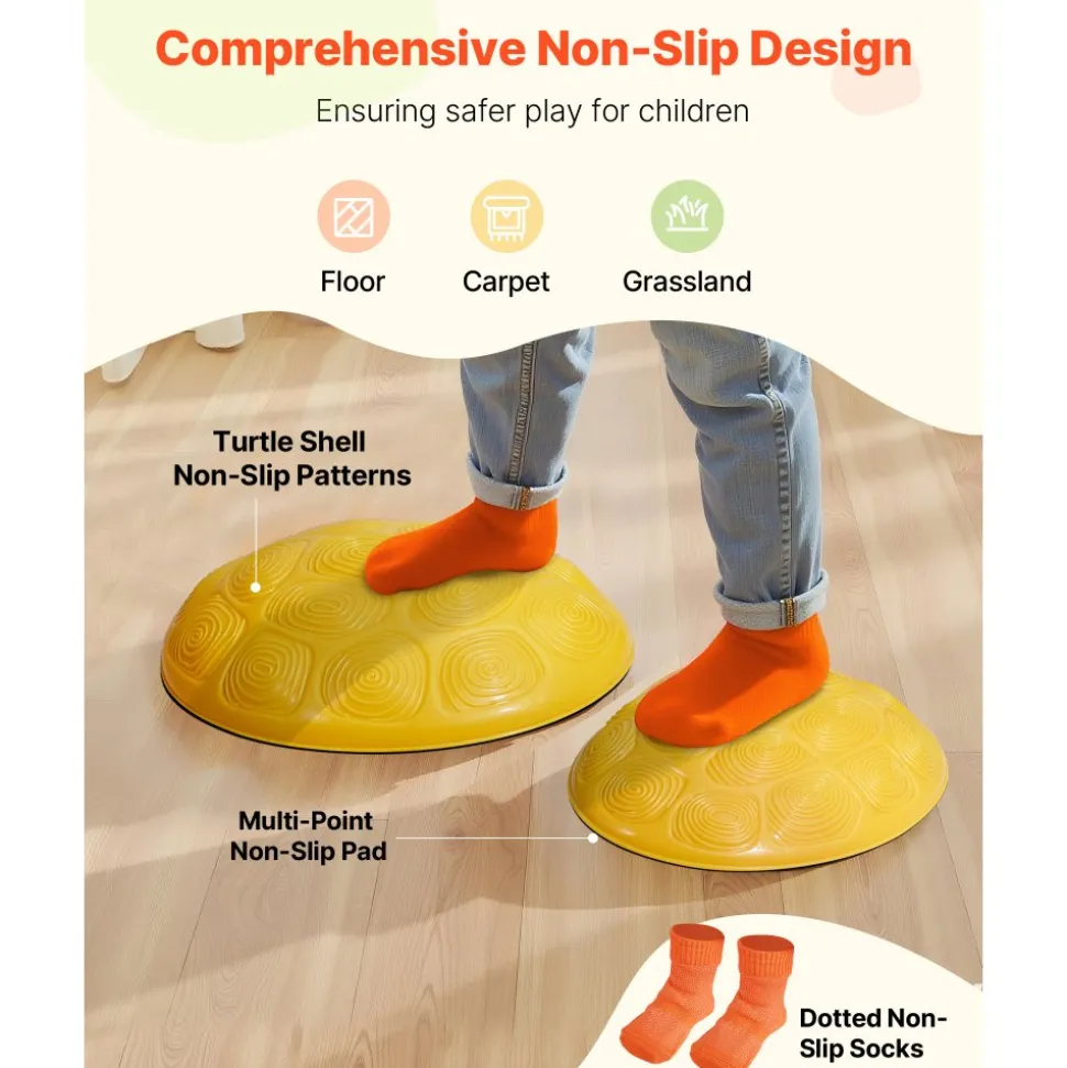 VEVOR Turtle Balance Stepping Stones, 6 PCS, Up to 220 lbs Kids Turtle Jumping Stones Steps Stones, Toddler Obstacle Course Coordination Game Toys Indoor or Outdoor Play for Children Aged 3 4 5 6 7 8+