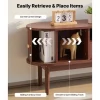 VEVOR TV Stand, Mid Century Modern Entertainment Center for TVs up to 58 in, 350 lbs Load Capacity, TV Media Console Table with Drawer, Open Storage Shelves & Rolling Door for Living Room, Bedroom
