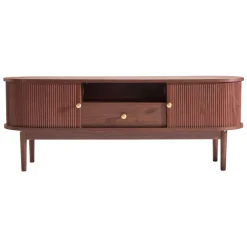 VEVOR TV Stand, Mid Century Modern Entertainment Center for TVs up to 58 in, 350 lbs Load Capacity, TV Media Console Table with Drawer, Open Storage Shelves & Rolling Door for Living Room, Bedroom