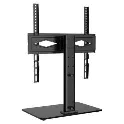 VEVOR TV Stand Mount, Swivel Universal TV Stand for 32 to 55 inch TVs, Height Adjustable Portable Floor TV Stand with Tempered Glass Base for Bedroom, Living Room