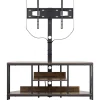 VEVOR 45" TV Stand with Mount for up to 75 in TVs, Entertainment Center with Power Outlet & LED Lights, Height Adjustable TV Console with Mount with 3 Tiers Storage Cabinets for Bedroom, Living Room