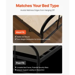 VEVOR Twin Size Bunkie Board, 0.4 in Foldable Bed Board Slats with Connection, Wooden Mattress Support for Twin Size Bed, Support under Mattress Boards, Ready to Use, 8 Piece, Burlywood