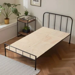 VEVOR Twin Size Bunkie Board, 0.4 in Foldable Bed Board Slats with Connection, Wooden Mattress Support for Twin Size Bed, Support under Mattress Boards, Ready to Use, 8 Piece, Burlywood