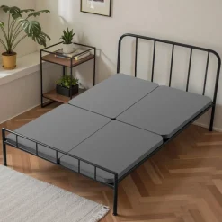 VEVOR Twin Size Bunkie Board, 1.5 in Bed Board Slats with 200D Oxford Cloth, Wooden Mattress Support for Twin Size Bed, Easy Assembly Support under Mattress, 2 Piece, Gray