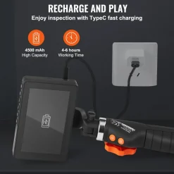 VEVOR Two-Way Articulating Borescope with Light, Inspection Camera with 0.25