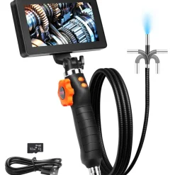 VEVOR Two-Way Articulating Borescope with Light, Inspection Camera with 0.25