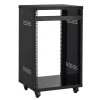 VEVOR 16U AV Rack, 200 lbs Max Capacity, Home Recording Studio Rack with Lockable Caster Wheels, Open Frame Server Cabinet, Special Vent Design, for 19-Inch Audio Video Musical & IT Equipment Mounting