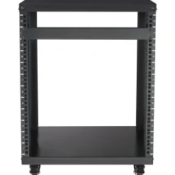 VEVOR 12U AV Rack Stand, 300 lbs Capacity, Network Stereo Recording Studio Rack with Lockable Caster Wheels Round & Square Holes, Special Vents for 19