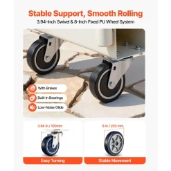 VEVOR U-Boat Platform Truck Dolly, 2000 lbs Load Capacity, Heavy Duty Steel Utility Cart, Industrial Hand Push Truck with Six Wheels and Dual Detachable Handles, for Warehouse, 60 x 16.1 x 59.5 in