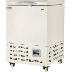 VEVOR Ultra Low Temperature Freezer, 58 L, −40℉ to −123℉ Adjustable Temp Range, with Rollers and Digital Display, 304 Stainless Steel Liner, Low Temperature Lab Freezer for Laboratory Samples Storage