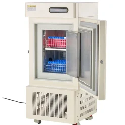 VEVOR Ultra Low Temperature Freezer, 28 L, −40℉ to −123℉ Adjustable Temp Range, with Rollers and Digital Display, 304 Stainless Steel Liner, Low Temperature Lab Freezer for Laboratory Samples Storage