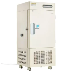 VEVOR Ultra Low Temperature Freezer, 28 L, −40℉ to −123℉ Adjustable Temp Range, with Rollers and Digital Display, 304 Stainless Steel Liner, Low Temperature Lab Freezer for Laboratory Samples Storage