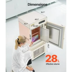 VEVOR Ultra Low Temperature Freezer, 28 L, −40℉ to −123℉ Adjustable Temp Range, with Rollers and Digital Display, 304 Stainless Steel Liner, Low Temperature Lab Freezer for Laboratory Samples Storage