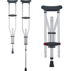 VEVOR Underarm Crutches, 13-Level Height Adjustable Underarm Walking Crutches, Lightweight Aluminum Crutches for Adults Teenager - with Soft Underarm Pad for Leg Injury Surgery Disabled, 1 Pair 300LBS