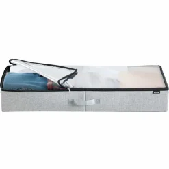 VEVOR Under Bed Storage with Clear Lids, 33.5 x 16.9 x 4.7 Inch, 45L Large Underbed Clothes Storage Containers, Low Profile Under Bed Drawer Shoe Organizer Bins Box for Blanket Shoe Bedroom, 2 Pack
