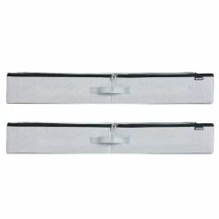 VEVOR Under Bed Storage with Clear Lids, 33.5 x 16.9 x 4.7 Inch, 45L Large Underbed Clothes Storage Containers, Low Profile Under Bed Drawer Shoe Organizer Bins Box for Blanket Shoe Bedroom, 2 Pack