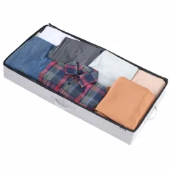 VEVOR Under Bed Storage with Clear Lids, 33.5 x 16.9 x 4.7 Inch, 45L Large Underbed Clothes Storage Containers, Low Profile Under Bed Drawer Shoe Organizer Bins Box for Blanket Shoe Bedroom, 2 Pack