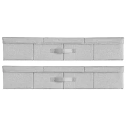 VEVOR Under Bed Storage with Lids, 31.7 x 15.9 x 6.1 Inch, 48L Large Underbed Clothes Storage Containers, Low Profile Gray Under Bed Drawer Shoe Organizer Bins Box for Blanket Shoe Bedroom, 2 Pack
