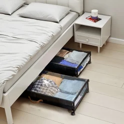 VEVOR Under Bed Storage with Wheels, 36.0 x 18.1 x 7.3 inch, Underbed Containers with Clear Lid, Underbed Shoe Organizer, Rolling Under the Bed Storage Bins for Clothes Shoes Blankets Bedroom, 2 Pack